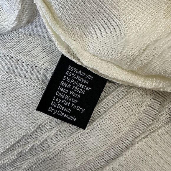 MISOOK Notch Collar Tonal Print Jacket in Cream Petite Size - Picture 9 of 11